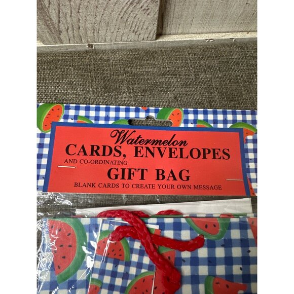 Watermelon Themed 6 Blank Cards & Envelopes Set With 1 Gift Bag Lot of 4 packs - Picture 2 of 5